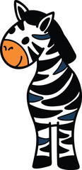 Fototapeta premium A cartoon zebra with a blue stripe on its back