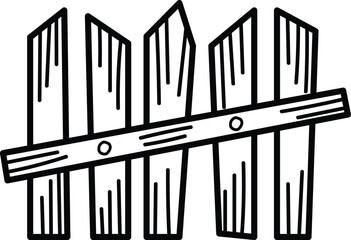 A wooden fence is open and has a cross shape