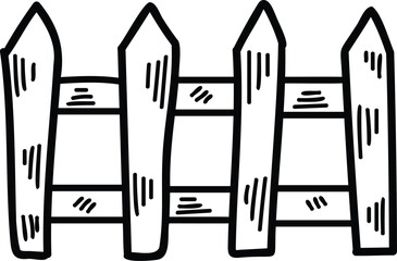 A wooden fence is open and has a cross shape