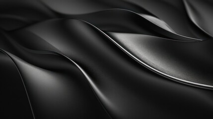 Elegant black silk fabric close-up view