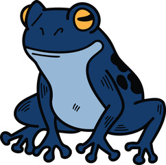 A frog with eyes is sitting on a white background