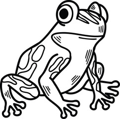 A frog with eyes is sitting on a white background