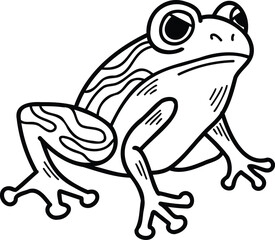 A frog with eyes is sitting on a white background