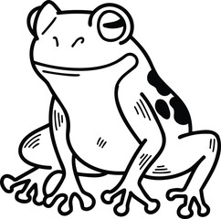 A frog with eyes is sitting on a white background