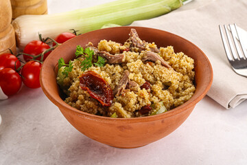 Bulgur with lamb and vegetables