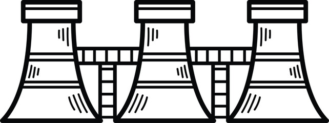 A large factory with smoke coming out of the top