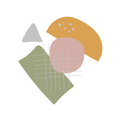 Composition of abstract shapes.Geometric elements in boho or Scandinavian style.Vector minimalistic design.Abstract art.