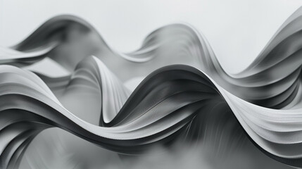 Sleek wallpaper with muted grey loops in motion, set against a backdrop of tranquil white.