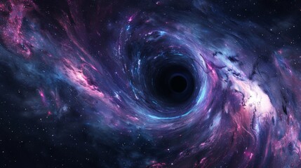 black hole that is in the middle of a galaxy - obrazy, fototapety, plakaty