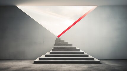Ascending to success: rising arrow symbolizes growth and achievement on staircase - business concept image

