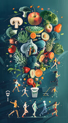 Obraz na płótnie Canvas Illustration depicting the numerous benefits of maintaining a healthy lifestyle