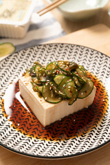 Hiyayakko cold tufo japanese food healthy vegan