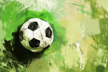 Soccer ball, art stylization, copyspace