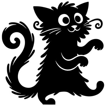 A cute cat doing funny and amusing poses is depicted in the vector illustration, its shape exotic