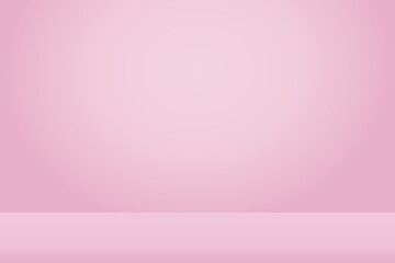 Empty pink soft smooth blur 3d room background, studio background in light pink gradient color, backdrop for display product, vector illustration