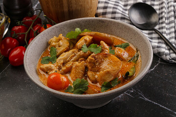 Thai Tom yum soup with chicken