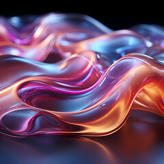 3d render. abstract background with wavy folds of silk material.