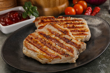 Tasty grilled pork meat steak