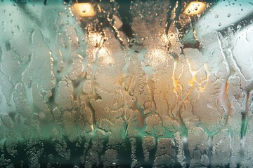 soap suds cascading down the windshield, windshield with soap suds, car wind washing, wind wash, window glass cleaning