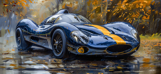 Abstract Modern Illustration of a Super Car Race Car Digital Art Wallpaper Background Backdrop Brainstorming Art