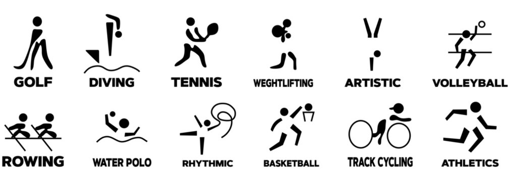 Summer Sports icons. Sports icon Set Vector isolated pictograms on white background