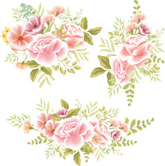 watercolor clipart flower bouquet arrangement