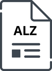 ALZ file Icon minimal outline with symbols