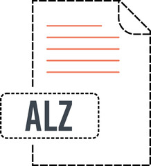 ALZ  file format icon dashed outline