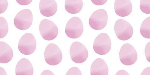 Cute illustration with colorful Easter eggs with watercolor texture, spring banner