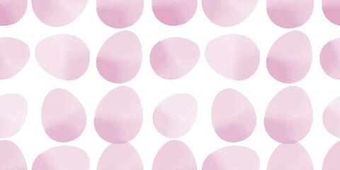 Cute illustration with colorful Easter eggs with watercolor texture, spring banner