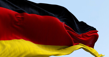 Germany national flag waving in the wind on a clear day - 787064795