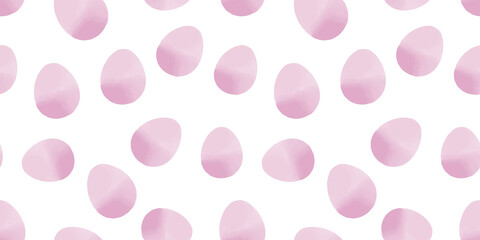 Cute illustration with colorful Easter eggs with watercolor texture, spring banner