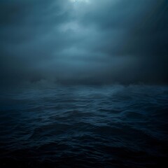 Fototapeta premium Moonlight shines on the water through the clouds at midnight