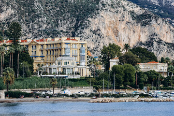 View from the sea to Beaulieu sur Mer in the south of France