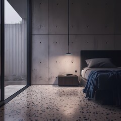 Contemporary Chic Bedroom Illuminated by Floor Lamp
