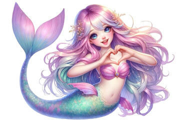 Obraz na płótnie Canvas Cute mermaid clipart