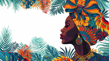 Illustration of an African American woman in African attire