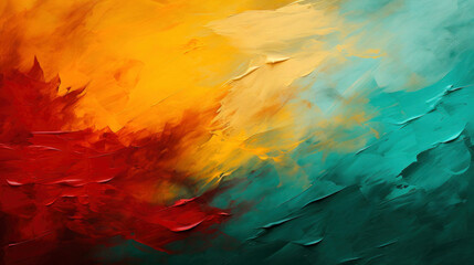 Vibrant Fire to Ice Abstract Oil Painting Background