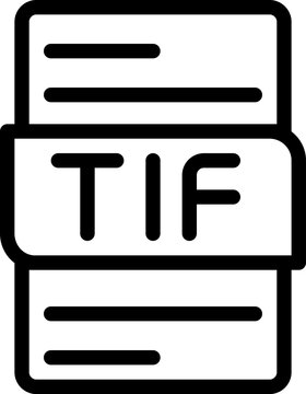 Tif file type icons. document format type design graphic icon, with Outline design style. vector illustration