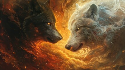 Fantasy Wolves Confrontation