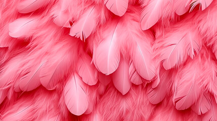 A close up of pink feathers with a pink background.