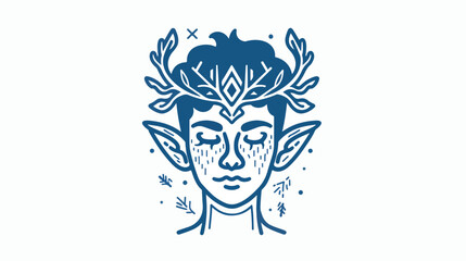 Head of magic elf icon. Outline head of magic elf Vector