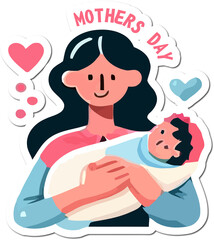 Mother's day sticker design