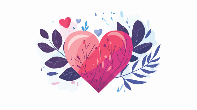 Heart and love design. happy valentines day flat Vector