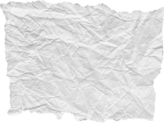 White Ripped Crumpled Paper Piece