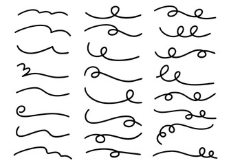 手書きの曲線セット、デコレーション、curly swishes - obrazy, fototapety, plakaty