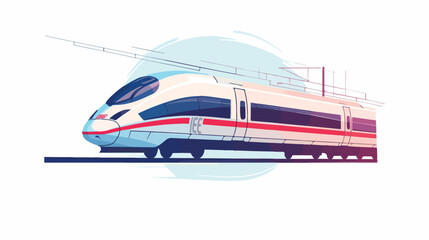High speed rail transport concept original flat Vector