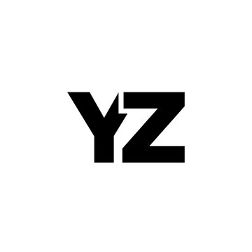 Letter Y and Z, YZ logo design template. Minimal monogram initial based logotype.