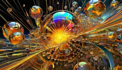 wielki wybuch fuzja kolorów magia fantazja - obrazy, fototapety, plakaty