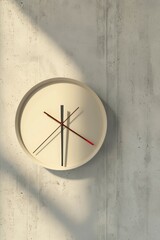 A minimalist wall clock on a beige wall